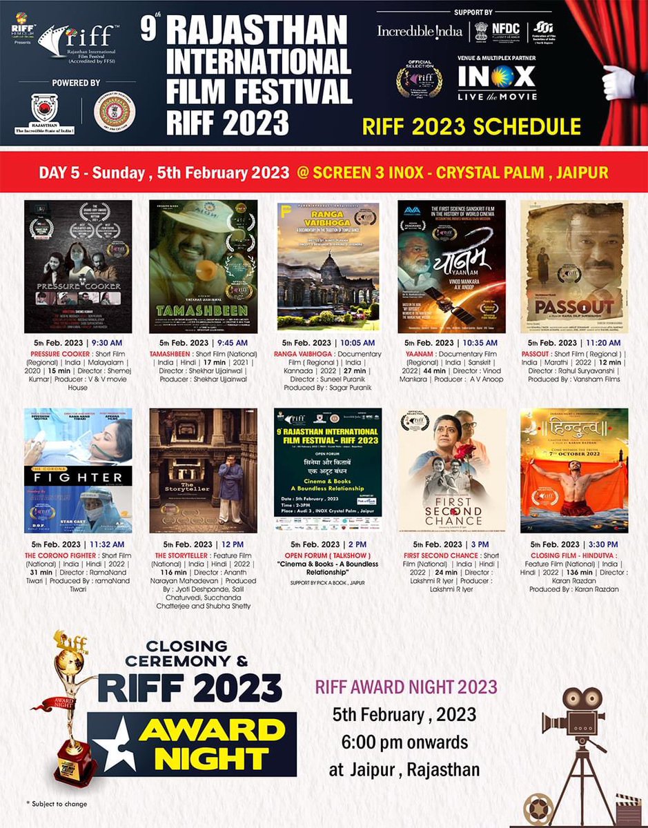 LakshmiRIyer's tweet image. First Second Chance is going to be screened on 5th February as an Official Selection in the 9th Rajasthan International Film Festival (RIFF) 2023 
 #RIFF2023 

The screening link insider.in/screening-in-j… 
@somendraharsh @RIFFJAIPUR @ananthmahadevan @renukash  @Devoleena_23
