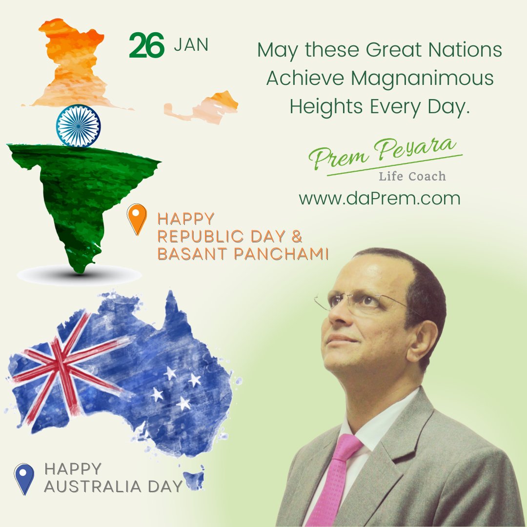 daPremOfficial's tweet photo. Wishing the best to these great nations. 
#Teambreatheright
https://t.co/6Srh4nrn20
#HappyRepublicDay #India #HappyAustraliaDay #26जनवरी #vandematram #australiaday #basantpanchami  #Katherine #northernterritory #darwinaustralia #lifecoach https://t.co/AMhxbGwR7Z