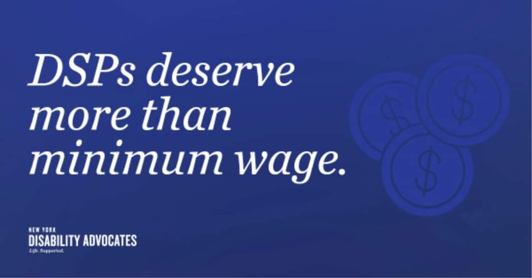 DSPs are highly trained and skilled professionals that provide essential support &amp; services to 130,000+ New Yorkers with I/DD. <a href="/GovKathyHochul/">Governor Kathy Hochul</a> raise DSP wages NOW and make the I/DD service sector a priority in this year’s Executive Budget  #IDDPriority #CareCantWait