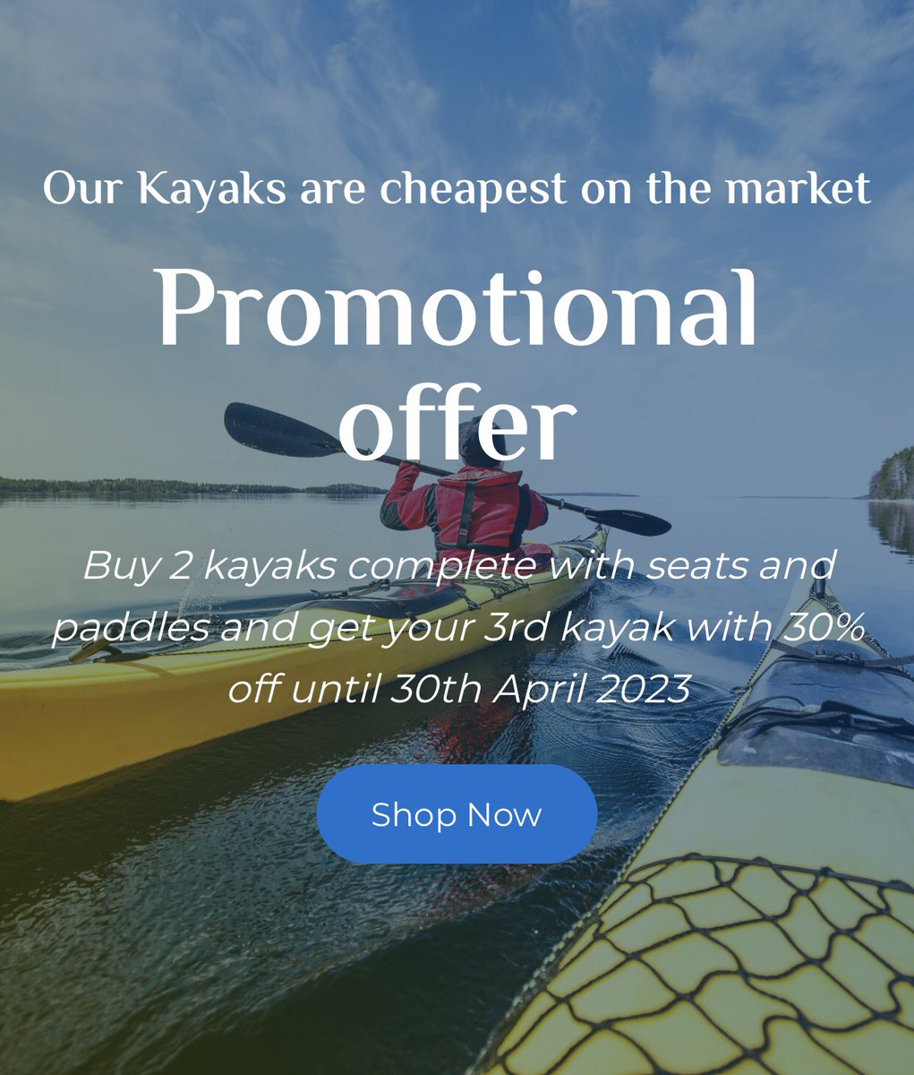 BWKayaking's tweet image. 🔥We have our winter promotional offer on until 30th April 2023, we will give you 30% off your last sit on kayak if you purchase 3, we will also deliver 🚚 them for free if you live in Devon/Cornwall🔥Check out our website bwkayakings.com for more details 🚣🏾‍♂️💪🏽🌊🌧️🌦️☀️🚣🏾‍♂️