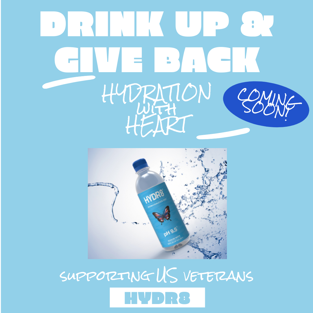 Hydr8USA's tweet image. Imagine a bottled water that proudly supports US veterans?! We are only a few weeks away from product launch, so be sure to follow us for launch deets! #premiumproduct #hydration #alkalinewater #charitablegiving #hydr8