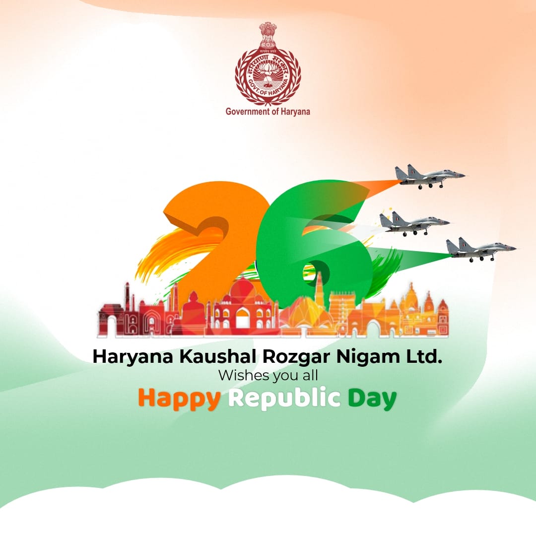 Celebrating 74 years of our Constitution coming into effect.
Let us pledge to devote our lives and labour towards the progress and prosperity of India and our fellow citizens.
Happy Republic Day!
.
.
.

#hkrnl #haryanakaushalrozgarnigamltd #RepublicDayIndia#republicday2023🇮🇳