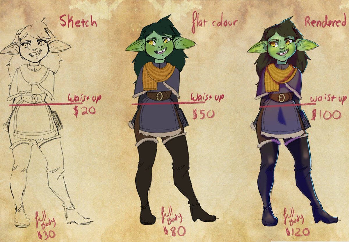 Mizea's tweet image. ✨Commissions are open!✨ Prices are below with some examples. Feel free to DM me or email artofmizea@gmail.com. Open to nsfw as well.   #opencommissions #Commission #dnd #art #CommissionSheet #oc #fanart