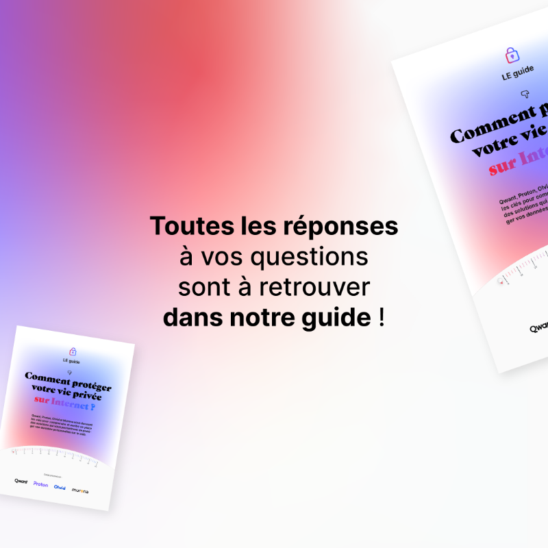 Qwant_FR's tweet photo. #DataPrivacyDay Vous vous demandez comment protéger votre #vieprivée sur #Internet ? Nous avons ce qu'il vous faut ! Avec notre #PrivacyGuide, découvrez comment limiter votre empreinte #numérique et naviguer en toute sécurité @Qwant_FR, @ProtonPrivacy, @olvid_io, @MurenaCom 💡👇