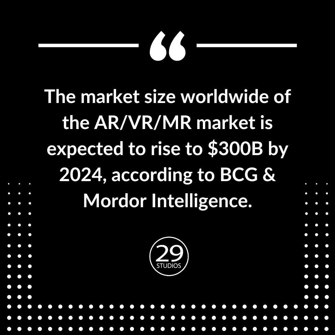 29studios's tweet photo. Augmented, virtual and mixed realities are set to become a huge part of everyday life and work. 

Stay tuned to learn more about the metaverse, Web3 and beyond from the #29ERS.

#metaverse #web3 #contentcreation #3Danimation #productshowcase https://t.co/UwOBd5s3f4