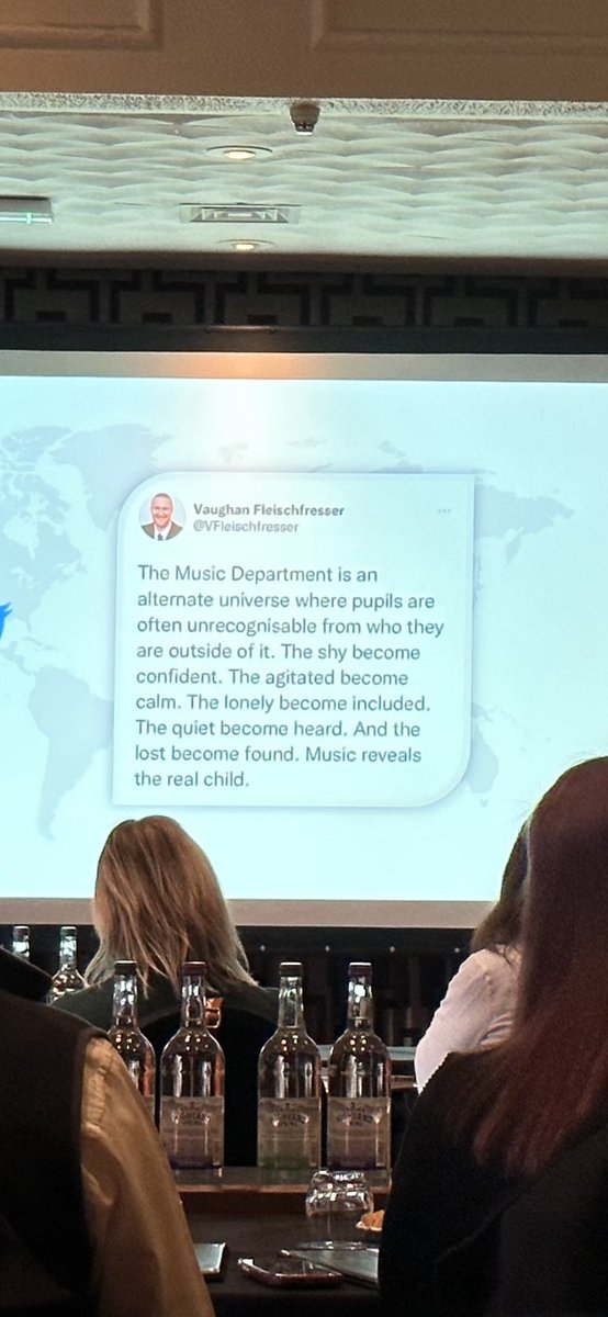 Inspiring and uplifting keynote at <a href="/HIT_Scotland/">HIT Scotland</a> Conference this morning from <a href="/VFleischfresser/">Vaughan Fleischfresser</a> “When you learn an instrument you gain another voice” #Inclusion #WhyMusicMatters #MusicEducation #MusicEd