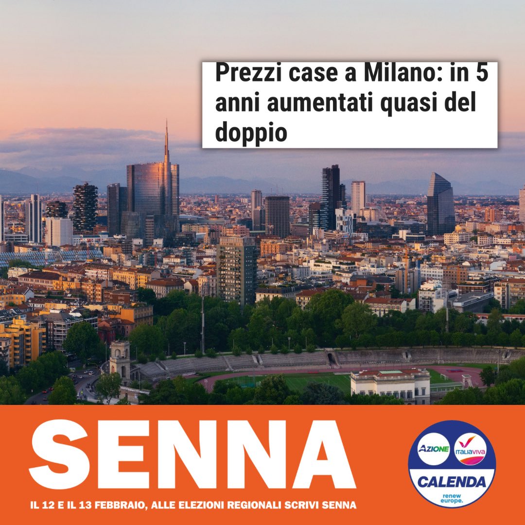 ‼️AFFITTI RADDOPPIATI A MILANO‼️

👉🏻 Negli ultimi dieci anni i prezzi sono aumentati del 19,3% ma dal 2017 al 2022 le case hanno accresciuto il loro valore del 43,2%.
#Milano deve incentivare le persone a viverla completamente e ad alimentare il tessuto #economico e #sociale