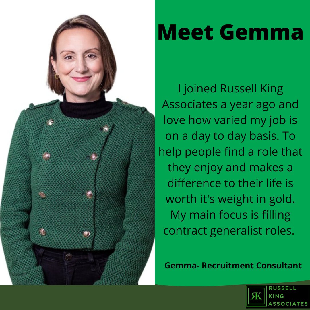 Meet Gemma, one of our esteemed Recruitment Consultants at Russell King Associates...