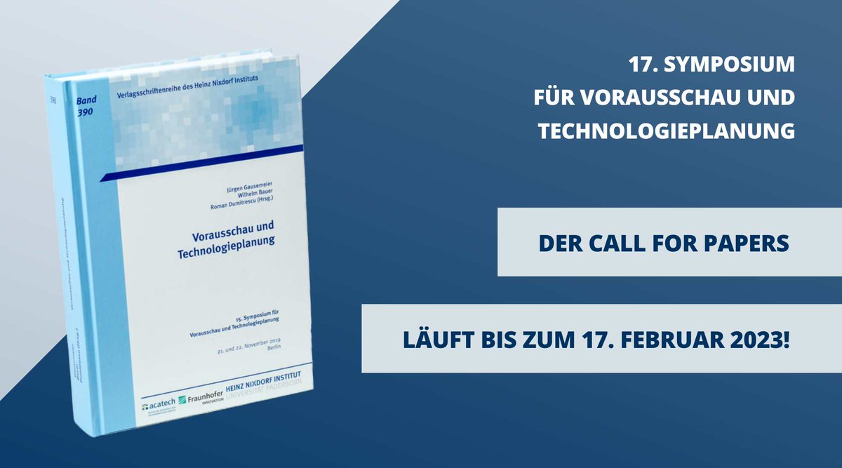 Advanced Systems Engineering (@fachgruppe_ase) on Twitter photo 💡 Sie suchen noch ein Thema für einen Beitrag zum #SVT2023? Vielleicht hilft ein Blick in den letzten Tagungsband für eine thematische Inspiration.
➡️ hni.uni-paderborn.de/svt/tagungsban…
Der Call for Papers läuft noch bis zum 17. Februar! 💪
<a href="/acatech_de/">acatech</a> <a href="/fraunhofer_inno/">Fraunhofer-Verbund Innovationsforschung</a> 💡 Sie suchen noch ein Thema für einen Beitrag zum #SVT2023? Vielleicht hilft ein Blick in den letzten Tagungsband für eine thematische Inspiration.
➡️ hni.uni-paderborn.de/svt/tagungsban…
Der Call for Papers läuft noch bis zum 17. Februar! 💪
<a href="/acatech_de/">acatech</a> <a href="/fraunhofer_inno/">Fraunhofer-Verbund Innovationsforschung</a>