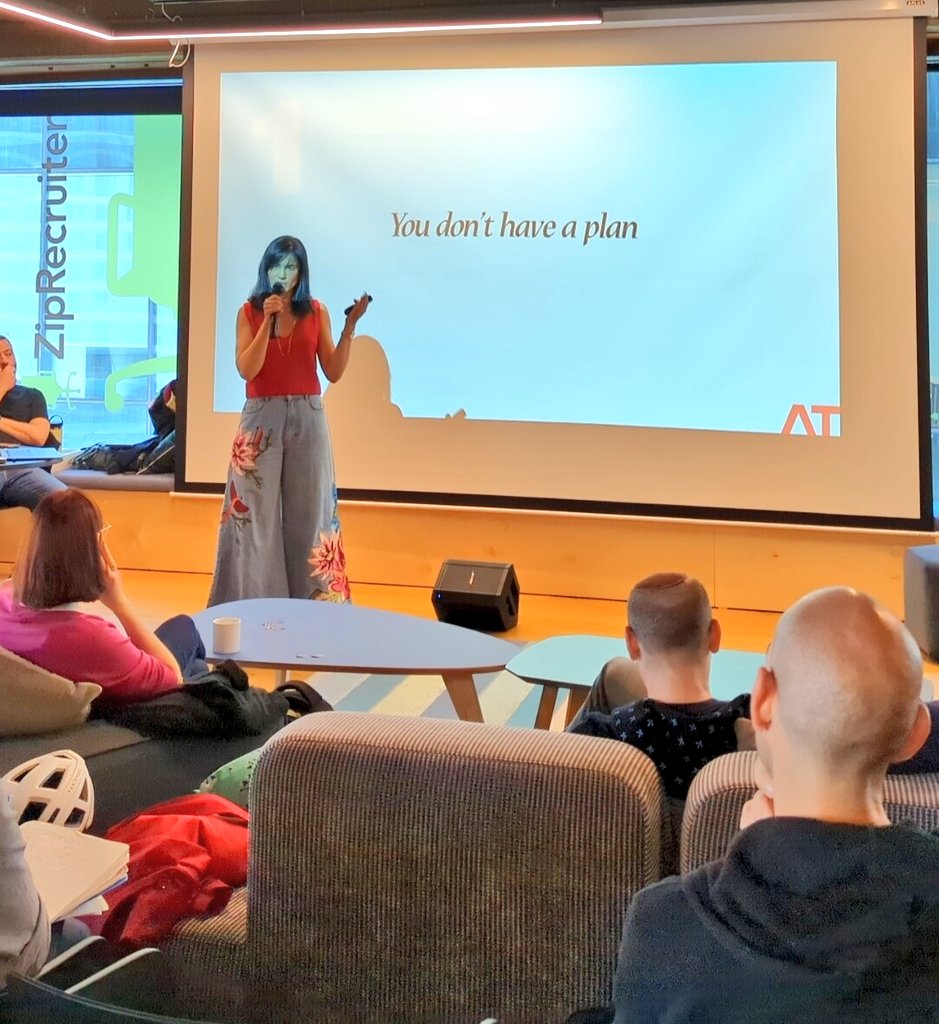 devrel_il's tweet photo. Wrapping up an amazing meetup with three fantastic talks is @avitaltzubeli with what NOT TO DO on stage #DevRel_IL https://t.co/ALfwZACVjm