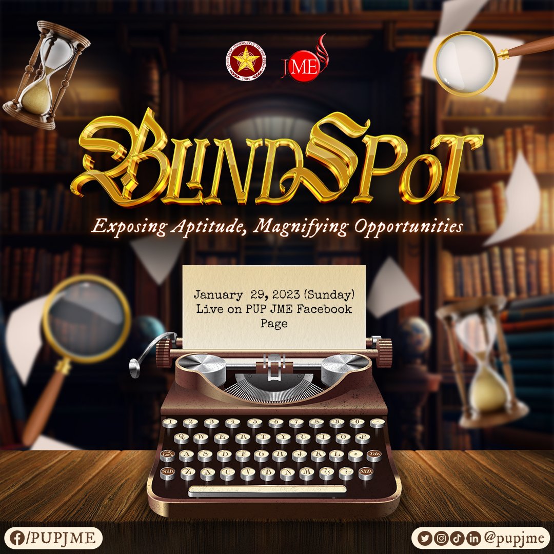 It's time to tap the untapped! 🔍 

Get ready as we uncover the untapped dimensions of the marketing industry. 

See you on January 29, 2023, only here at PUP Junior Marketing Executives' Facebook page. 

#Blindspot
#ExposeYourAptitude
#MagnifyingOpportunities
#PUPJME