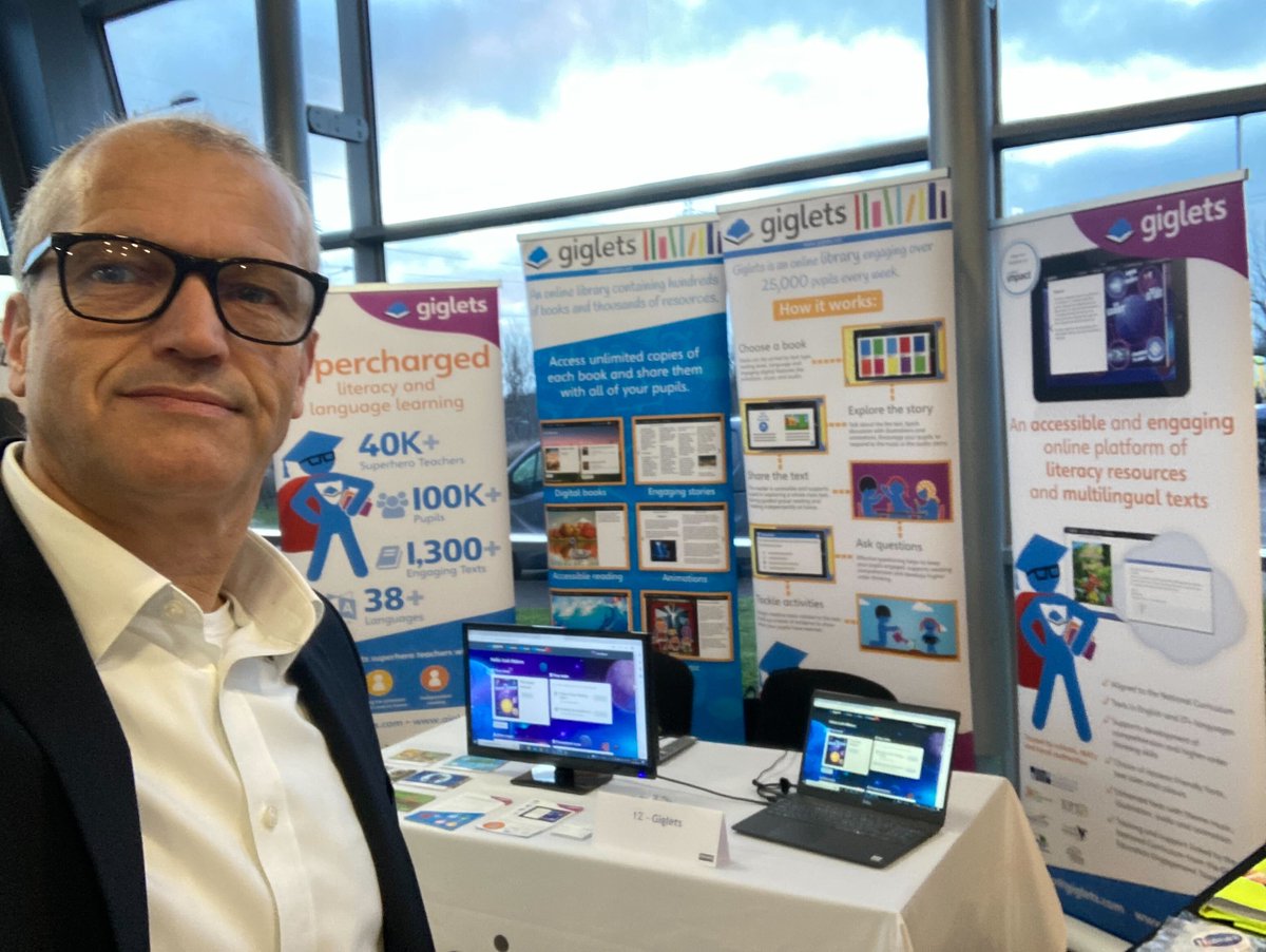 Giglets's tweet photo. The #Giglets team are at the @MondaleEvents  East London and Essex Education conference. Find out more about how we are working with #schools and MATs in #London and #Essex to supercharge #literacy and #language learning. https://t.co/jqelTieEUz