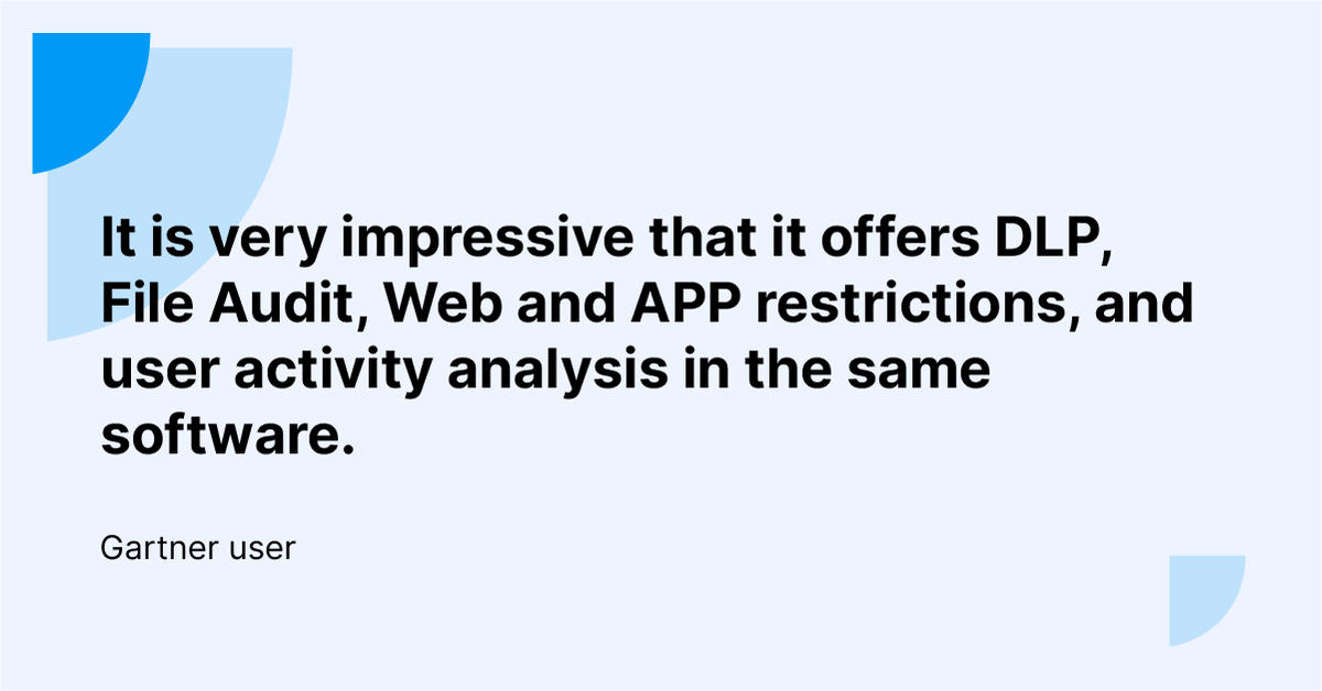 Safetica's tweet photo. ⭐What our users think about Safetica⭐
We are happy that our solution received a 4.6 stars evaluation from its users on Gartner. Read more reviews 👉 https://t.co/A1I2yYSFiR
#safetica #reviews #dlpsolution https://t.co/rAUuhCdYNy