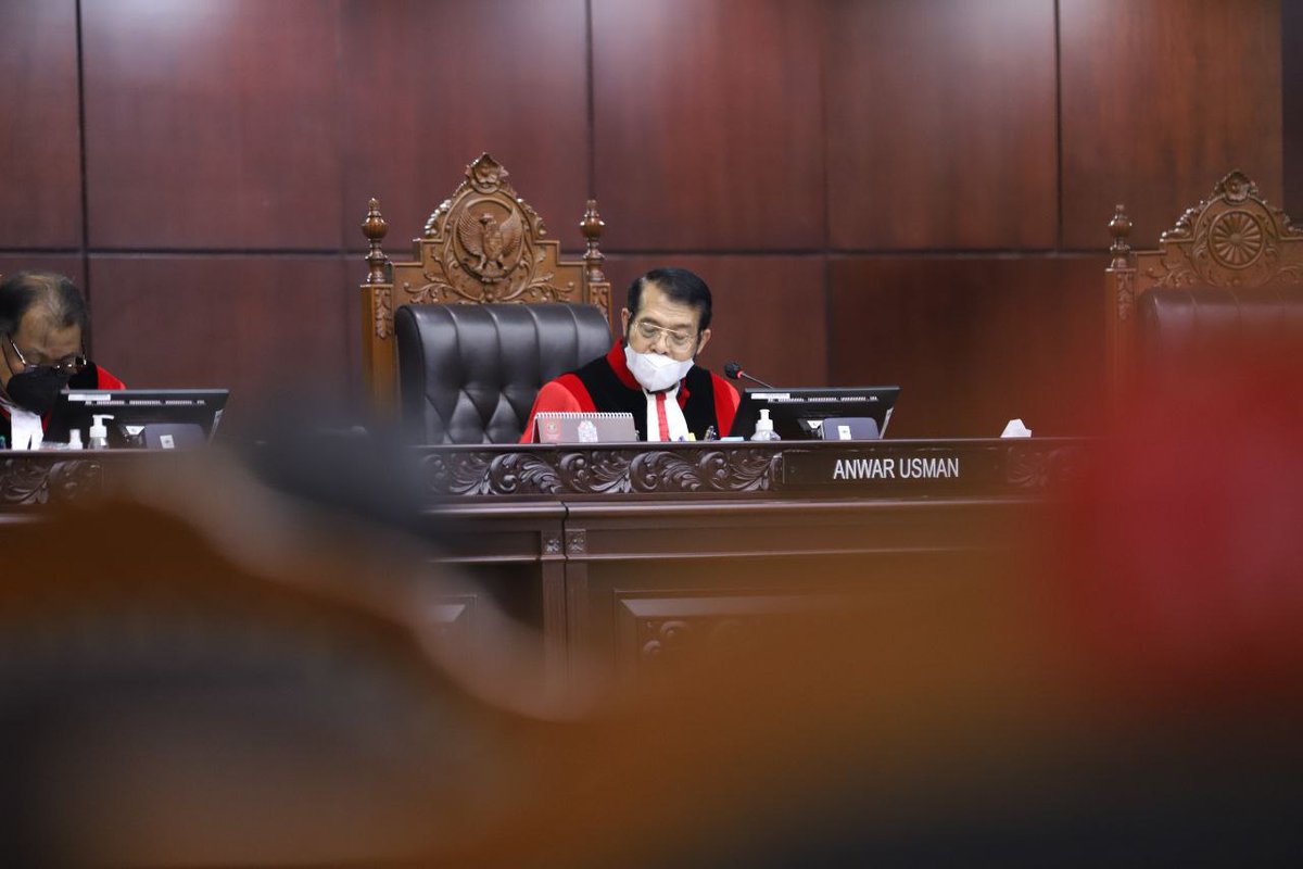 Partai Keadilan Sejahtera (PKS) menghadiri sidang perdana di Mahkamah Konstitusi terkait Judicial Review Sistem Pemilu Proporsional Terbuka ke Proporsional Tertutup, Kamis (26/1/2023).
