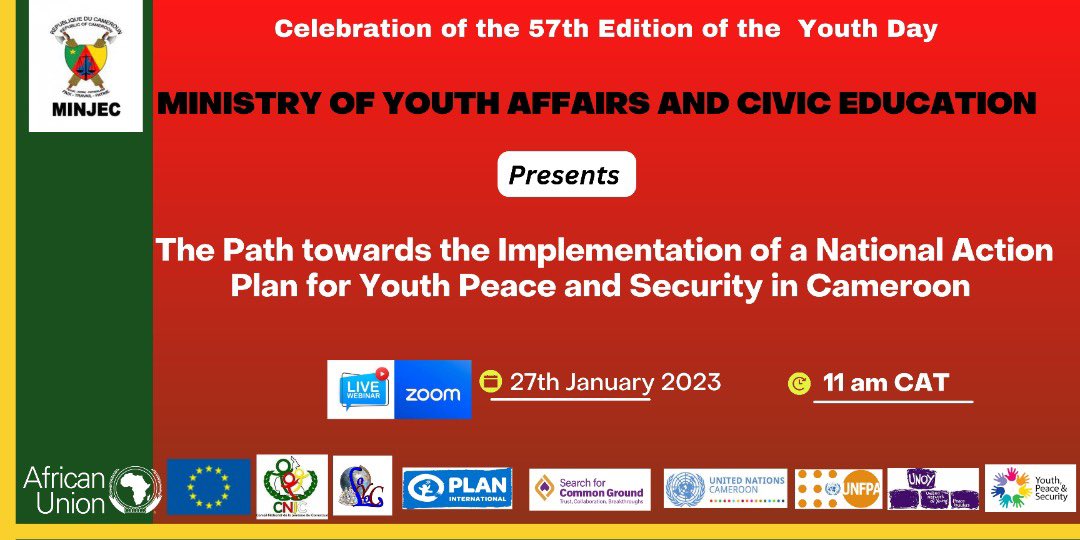 The Minister of Youth Affairs and Civic Education is pleased to invite you to an inaugural webinar on Youth, Peace and Security, the theme of which is 'The Road to the Implementation of a National Action Plan on #YPS Link to register 👇👇👇 zoom.us/meeting/regist…