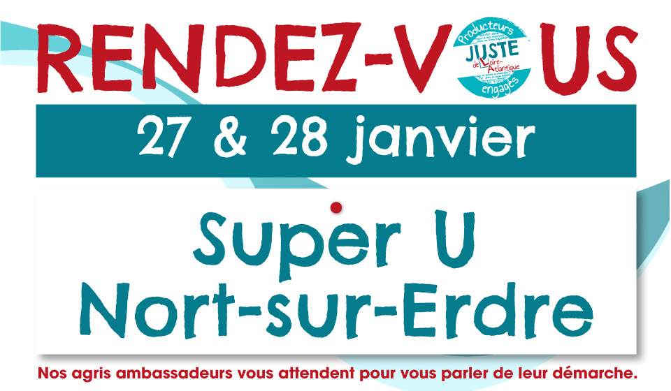 [📣ANIMATION] Retrouvez les #agris ambassadeurs #JusteDeLoireAtlantique #JusteDeLA ce vendredi 27 et samedi 28 janvier au Super U Nort-Sur-Erdre 

#lait #farine #muscadet #produitslocaux #agriculture