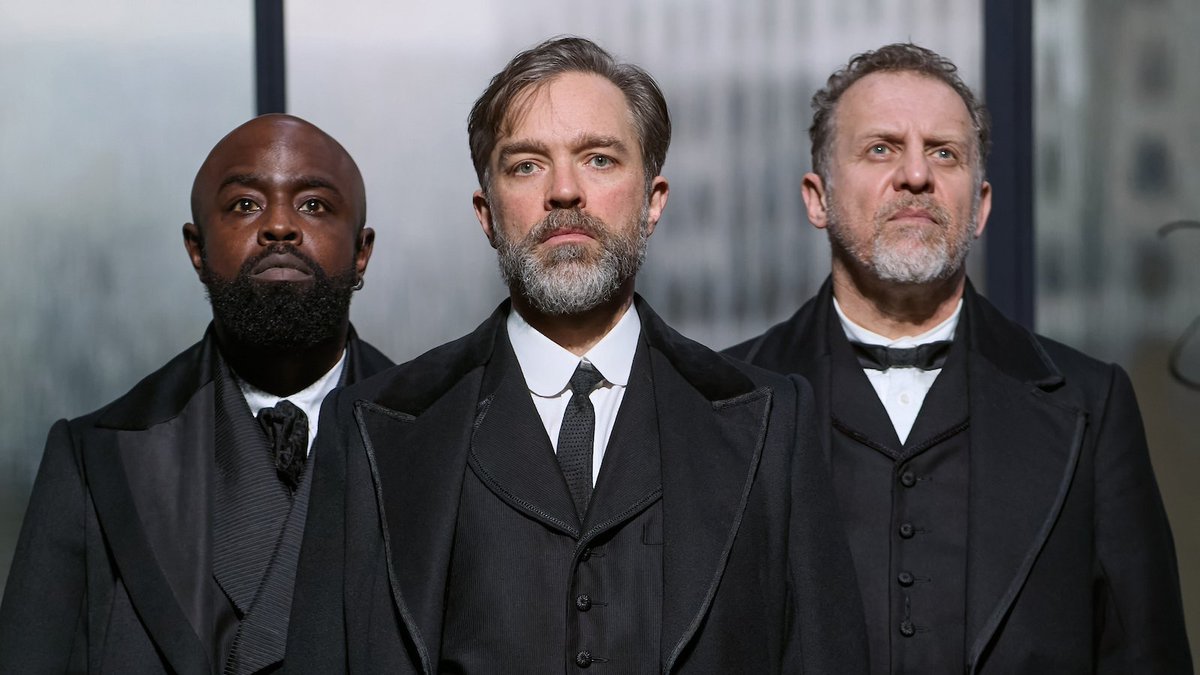 WhatsOnStage's tweet photo. The Lehman Trilogy in the West End – first look photos https://t.co/qyb2lSHgLT https://t.co/DUg4JTqMqQ