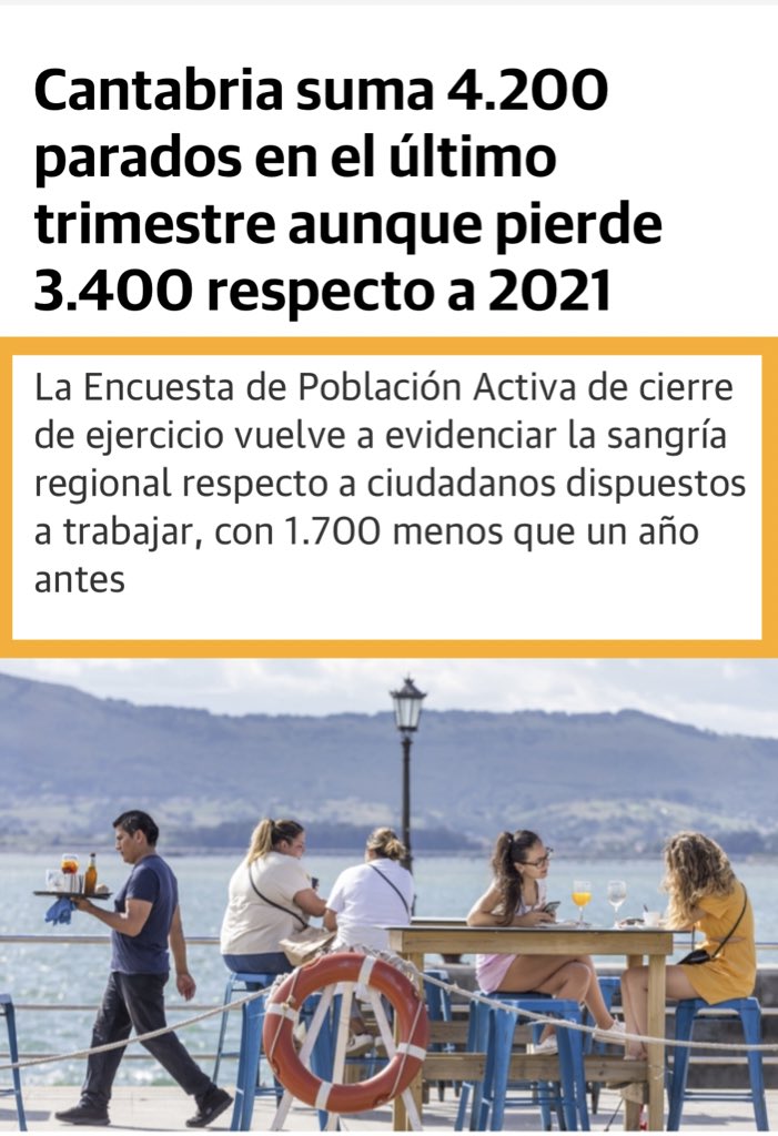 Felisuco_'s tweet photo. Mientras Cantabria se desangra, Revilla se divierte en el Hormiguero. 

👉 3ª comunidad con mayor caída de ocupación.
👉 Aumenta el paro en el cuarto trimestre un 17% con respecto al trimestre anterior.
👉 La tasa de actividad es cuatro puntos más baja que la media nacional. https://t.co/Ro5q90dLmx