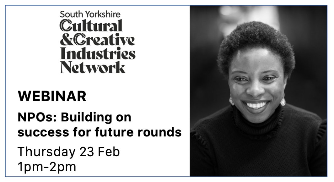 theworkstation's tweet photo. 🌟Speaker spotlight - SYCCIN webinar🌟

Mojisola Elufowoju, award-winning Director &amp; Founder @Utopia_Theatre, will speak about her experience leading a growing theatre company &amp; securing NPO funding.

Book your free place now: https://t.co/SrAJTEWX0o

#SYcreates https://t.co/wXRtJh3aFx