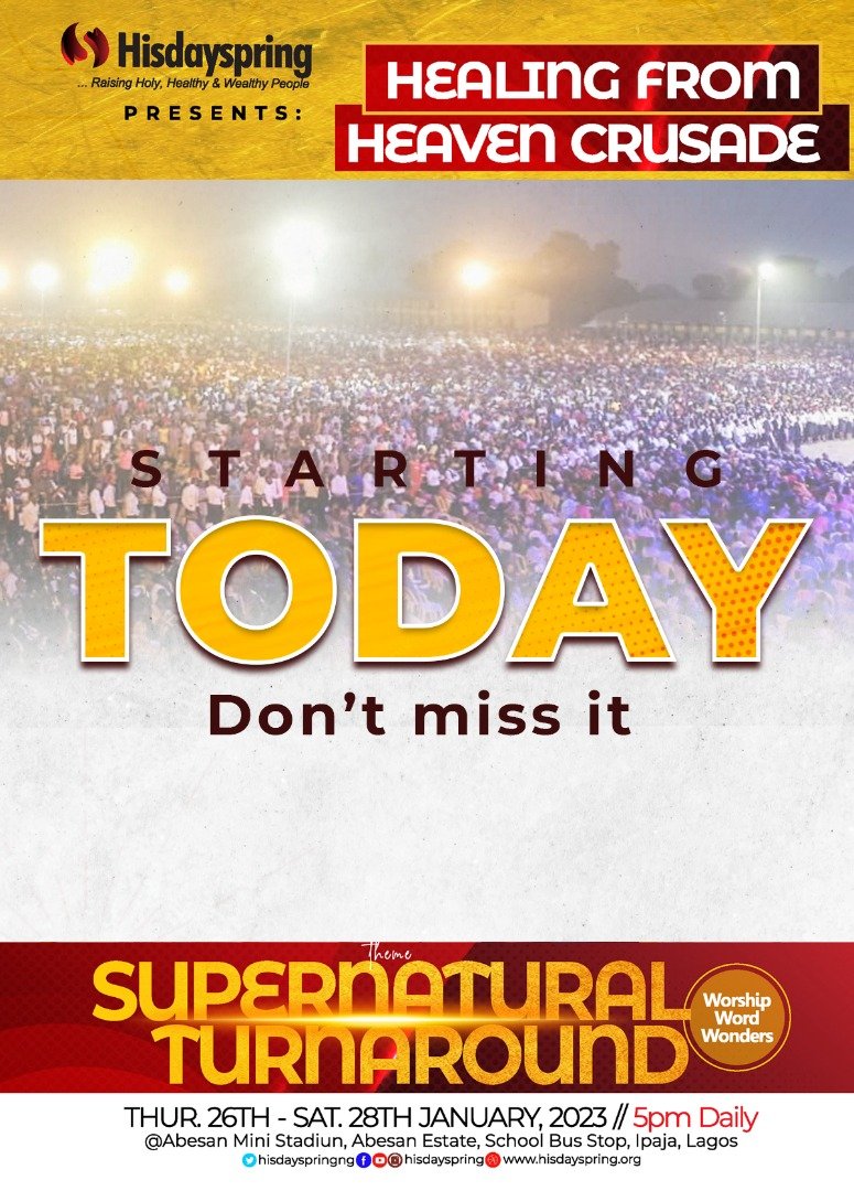 biodunsport's tweet photo. #HFHC23 #HisDaySpring

The much awaited crusade at is Hisdayspring for the year 2023 is here, don't be left behind come and be blessed in Jesus name. https://t.co/uF7aJEKFW8