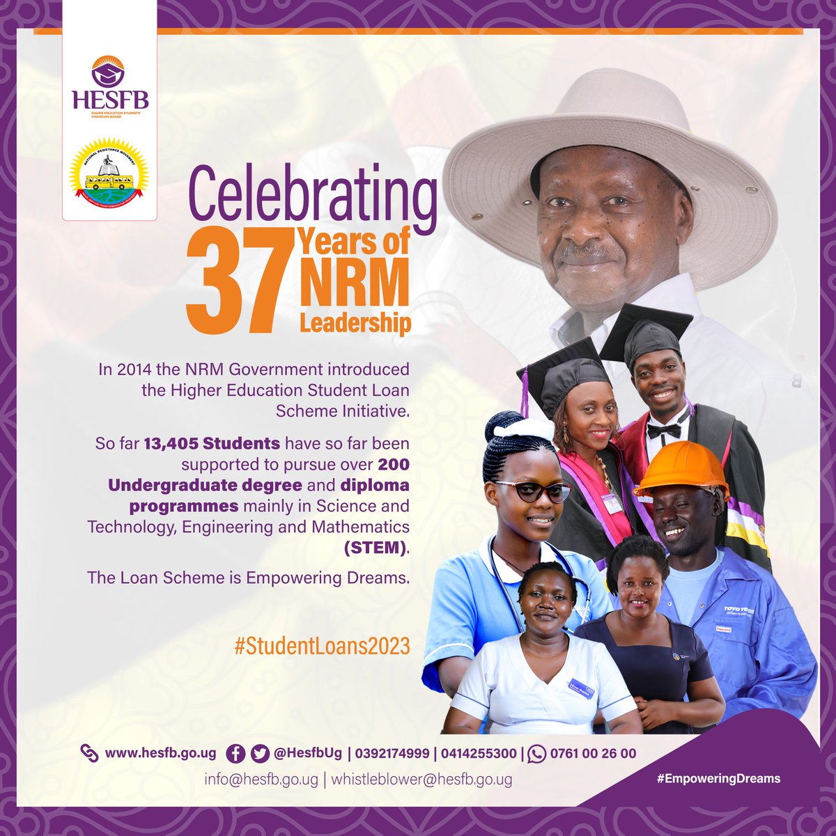 HESFSUG's tweet photo. ๐๐: ๐๐๐ฉ๐ฉ๐ฒ ๐๐ข๐๐๐ซ๐๐ญ๐ข๐จ๐ง ๐๐๐ฒ
Celebrating #NRMAt37 #EmpoweringDreams #IncreasingAccessToHigherEducation.
@NRMOnline @Educ_SportsUg @GCICUganda @UgandaMediaCent https://t.co/l5kfV7CmXP