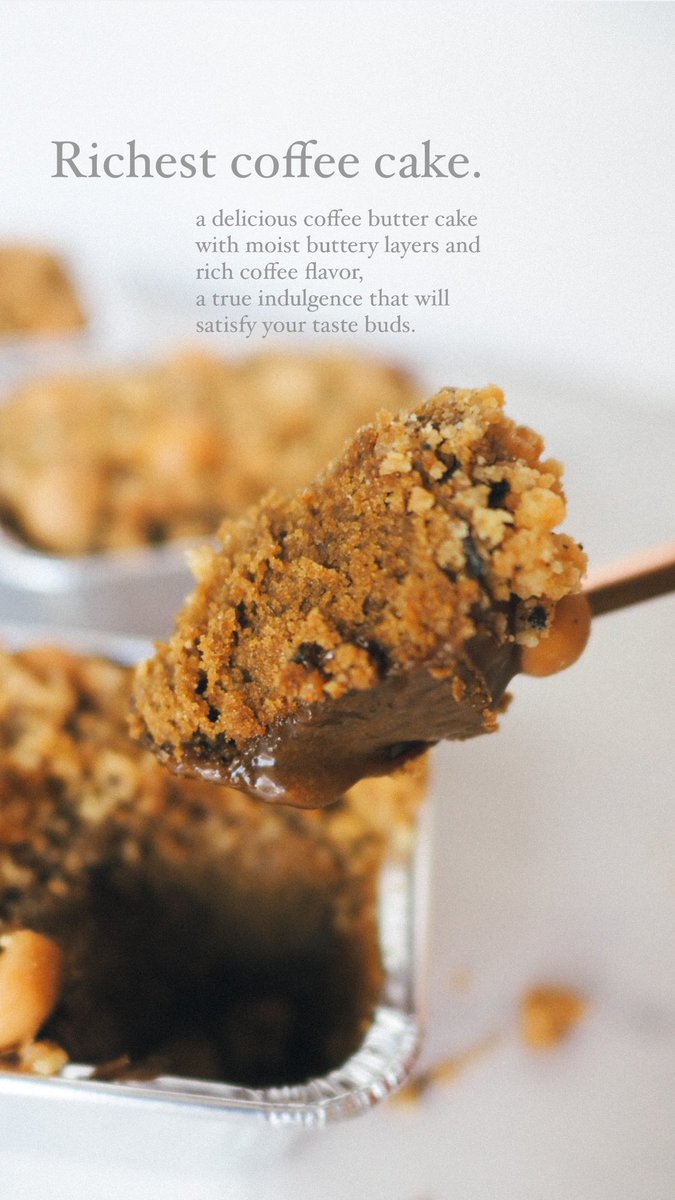 chubta's tweet photo. Richest Coffee Cake ลูกรักใหม่ล่าสุด เนื้อฉ่ำ หอมกาแฟ มีครัมเบิลกับแมคคาดาเมียกรุบกรอบ ทำก็เพลินกินก็เพลินมากแม่! #ชุมชนขนมหวาน #oneandahalf #chubtaisbaking https://t.co/4uUjIn7KqB