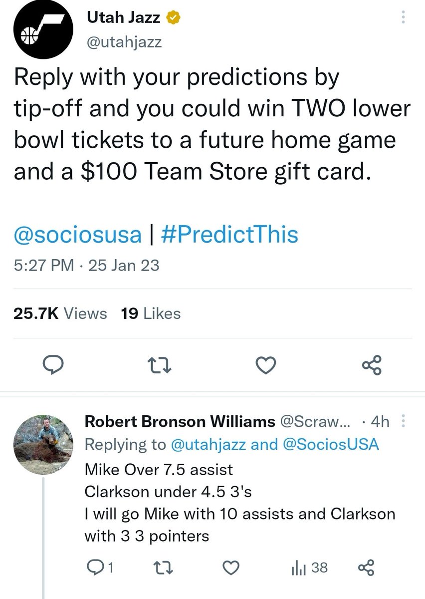 Scrawny01's tweet photo. @utahjazz @socios My prediction came true👍 https://t.co/ShH83s6Nbo