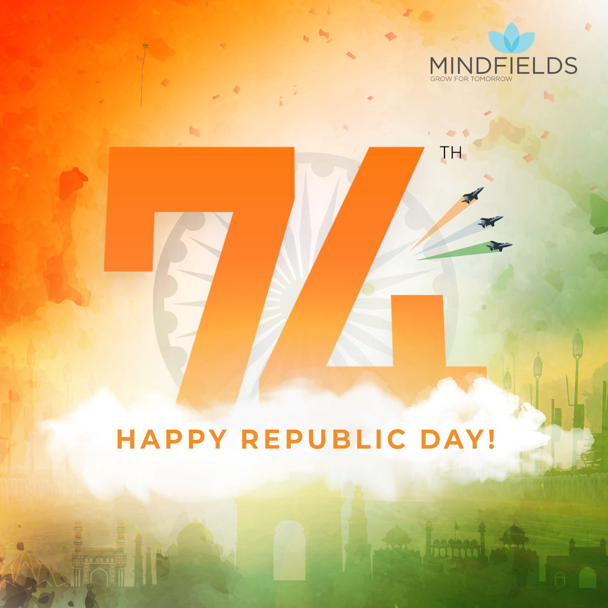 Today marks India's 74th Republic Day, celebrating the country's sovereignty and democracy. We honor the significance of this day and wish all our Indian friends peace and prosperity.

#Mindfields #Growfortomorrow #RepublicDay #India