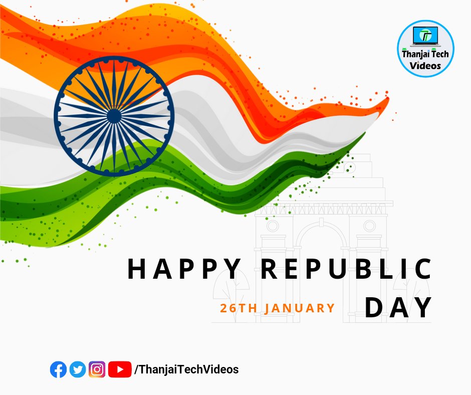 ThanjaiTech's tweet image. Wishing you all a very Happy Republic Day🇮🇳❤️ 2023

#HappyRepublicDay #HappyRepublicDay2023 #RepublicDay #JaiHind #RepublicDay2023 #RepublicDayIndia #ThanjaiTechVideos @GManikandanOffl