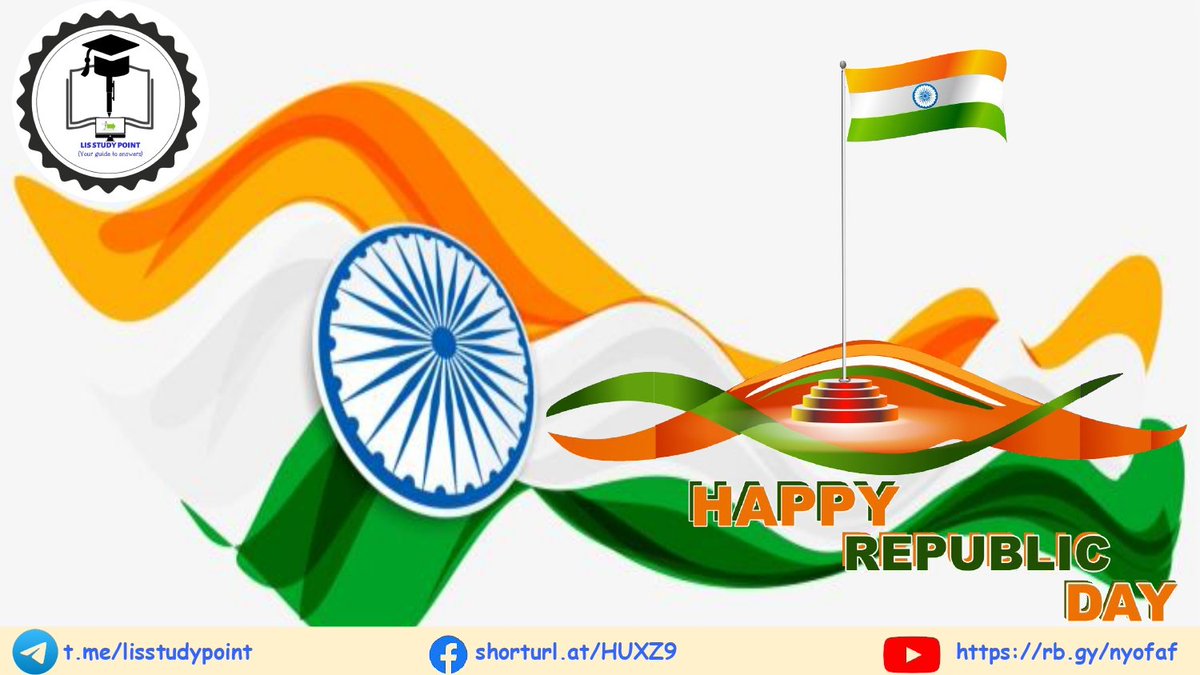 Satyajit_Lib's tweet photo. Happy Republic Day! Let's celebrate the day of our Constitution and honor the sacrifices of our freedom fighters. Jai Hind! #RepublicDay #India #26January #LisStudyPoint https://t.co/WSF2tfxkkh