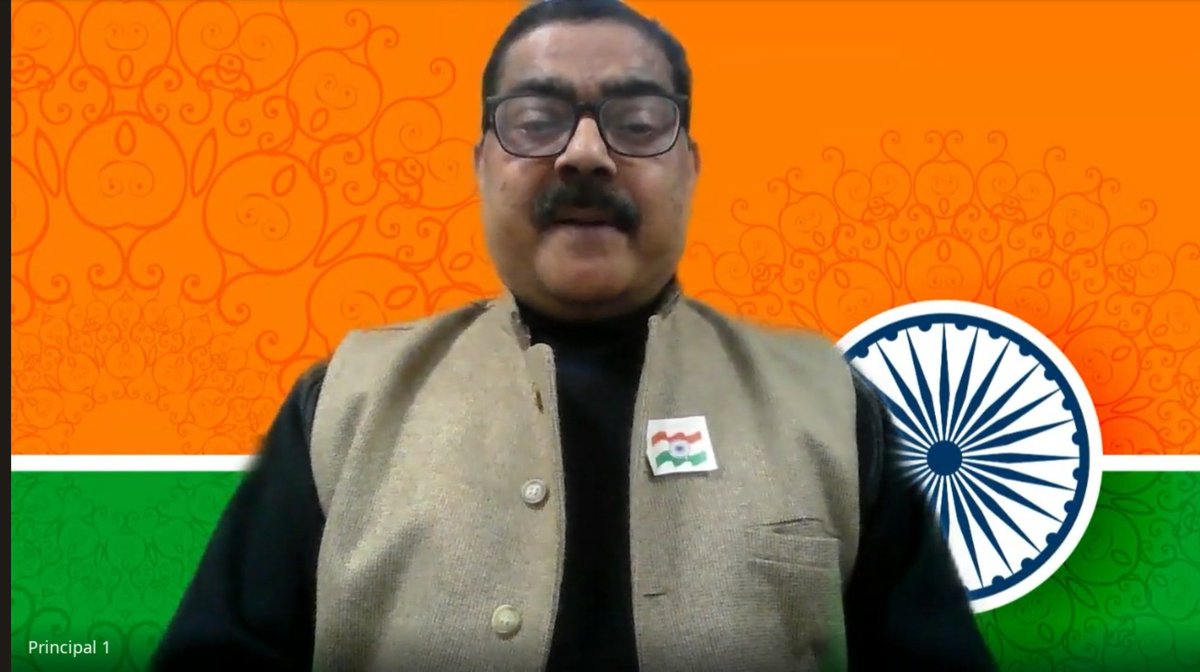 #74thRepublicDay was celebrated <a href="/DMVS_22/">Delhi Model Virtual School</a> with #patriotic zeal and enthusiasm. It was led by <a href="/SushmaR81287065/">Sushma Rawat</a> followed by a message from the Principal Sh. B.K. Sharma where he laid emphasis upon the importance of  #ConstitutionOfIndia and emergence of #India as a strong republic.