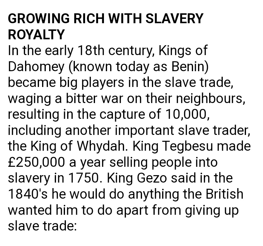 Davo70152623's tweet photo. @w_terrence Google itself tells you exactly who to blame for slavery KING TEGBESSOU, THEY STILL HAVE A MUSEUM DEDICATED TO HIM TILL THIS DAY I AINT NEVER HEARD HIM BE MENTIONED ONCE!!!! https://t.co/MPhqefLLSV