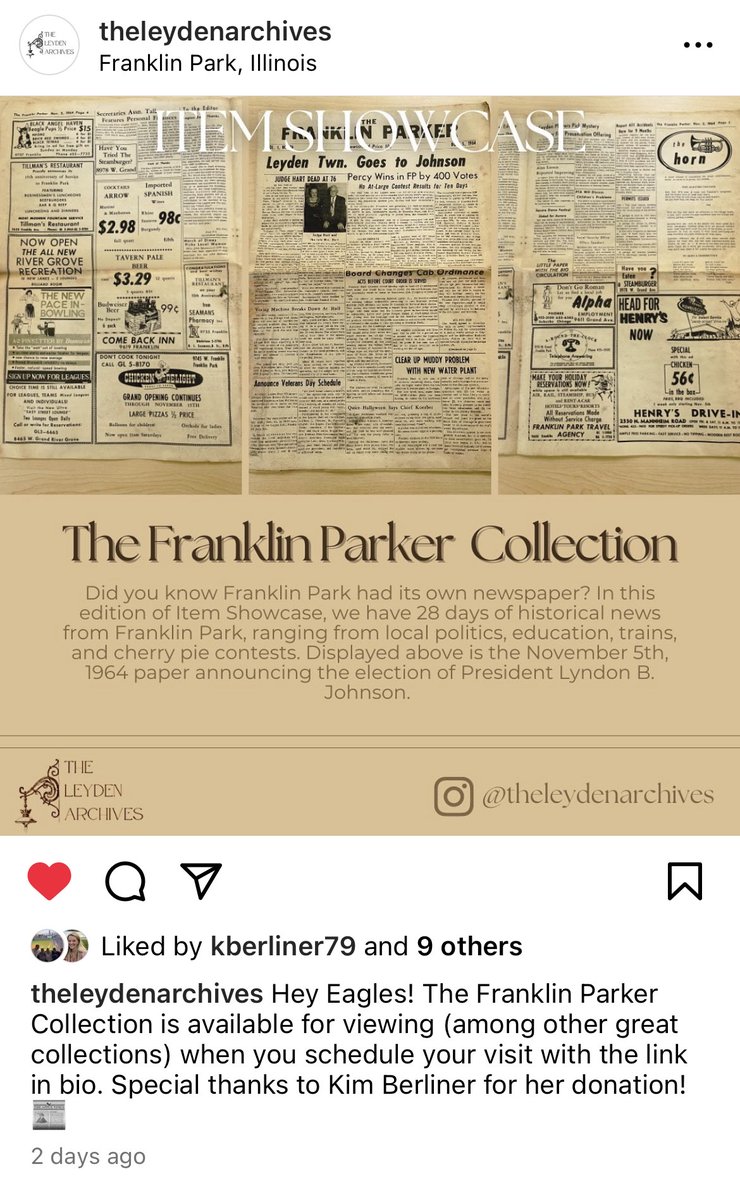 Take a look at this week's item showcase from the Leyden Archives: A collection of the Franklin Parker, one of our community's very own newspapers, from the 60's. Follow our Instagram for more! instagram.com/theleydenarchi… #LeydenPride
