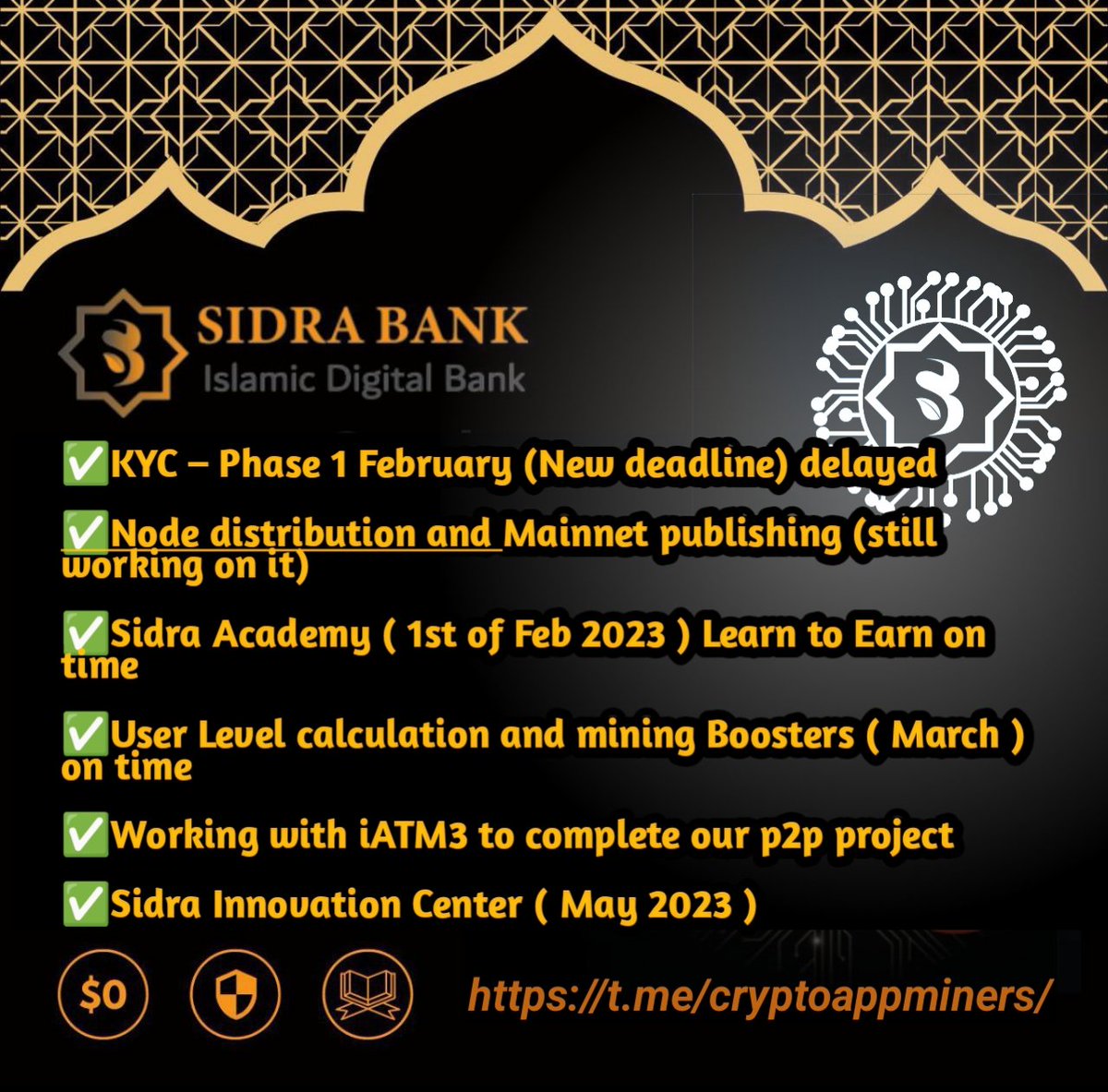 cryptodropee's tweet photo. #Sidra Timeline-

✅KYC – Phase 1 February (New deadline) delayed
✅Node distribution &amp; Mainnet publishing (still working)
✅Sidra Academy (1st Feb 2023)
✅User Level calculation &amp; mining Boosters (March)
✅Sidra Innovation Center (May/23)

📌 Know More-👇
https://t.co/WlKsPdKPHr https://t.co/vdgYMGjUQz