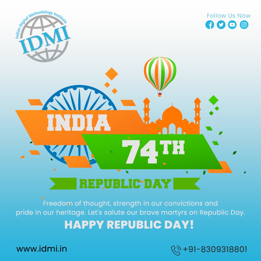 IdmiOfficial's tweet photo. Celebrating 74 long years of strength, republic, unity, diversity, rich culture, and self-sufficiency. 
IDMI warmly wishes everyone a Happy Republic Day

https://t.co/SG3VaMEgsp

#happyrepublicday #happyrepublicday2023 #republicday #indian #freedom https://t.co/TVfn5V8H9S