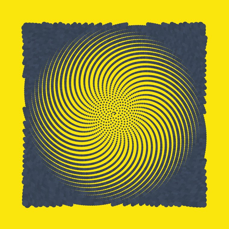 Continued the "Yayoi Kusama" prompt, and decided to combine it with an SDF from <a href="/piterpasma/">piterpasma</a> for a nice margin.

#genuary #genuary2023 #genuary25 #p5js #creativecode