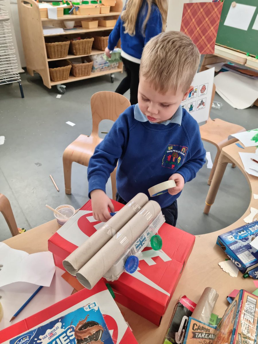 nurserydennyps's tweet photo. Lots of design and problem solving happening this week at about creative area. Back packs have been popular creations using recycled boxes. Its been lovely to see the detail and thought process. #usingourcreativity https://t.co/RLrF9fFLIf