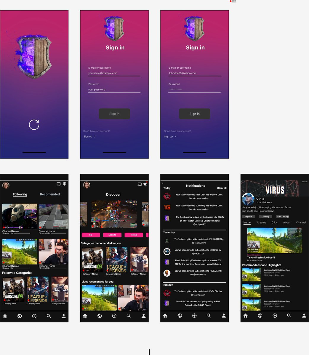 First capstone I chose was to make my own streaming platform from scratch. As my first UI/UX project, here is BluFire Streaming Platform. (90% done)