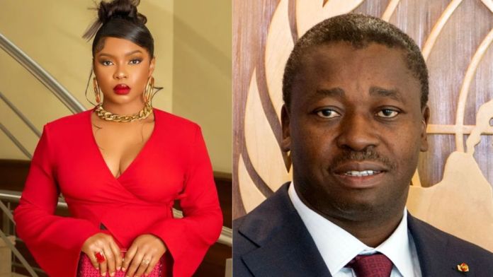 scrolldigitalEA's tweet photo. Yemi Alade has reacted on claims about her expecting a child for the president of Togo, Faure Essozimna Gnassingbé Eyadéma

According to reports the Nigerian Singer had been dating the president since 2017. President Faure  who is polygamous would be taking Her as the 6th wife https://t.co/TEOZ8JyVL7