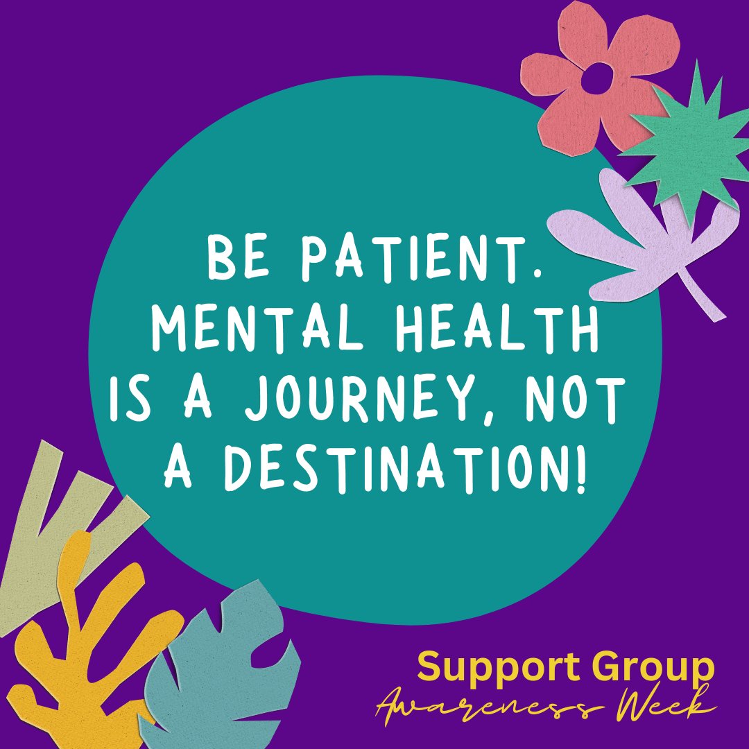 TheSADAG's tweet photo. Healing takes time. There will be good days, bad days, and average days along the way. The most important thing to remember is to be kind and gentle with yourself. 
#SupportGroupAwarenessWeek #SGAW #PowerOfSupportGroups https://t.co/tlb2zUlxSn