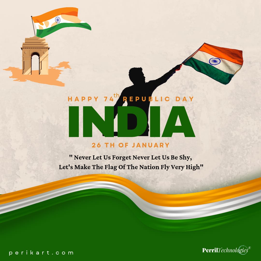 PerikartIndia's tweet photo. Happy 74th Republic Day
#JaiHind #HappyRepublicDay #RepublicDay #Perikart #PerikartIndia #PerrilTechnologies #HyperLocal #HyperLocalDelivery #ShopOnline https://t.co/WRstrUwnlv