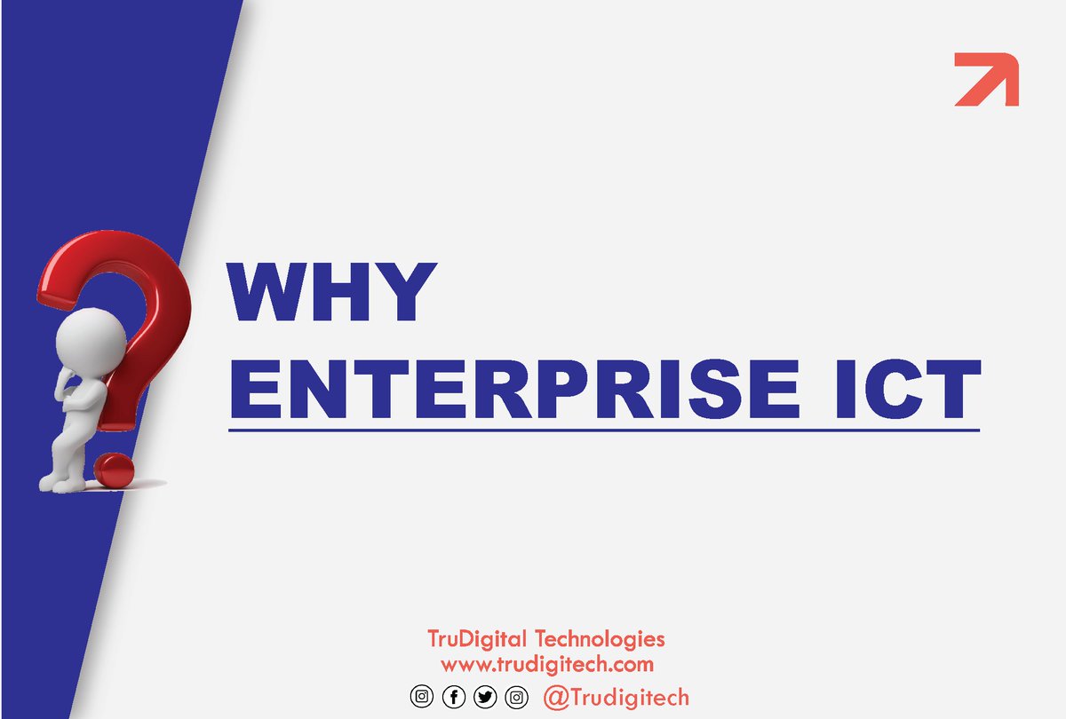 trudigitech's tweet photo. Enterprise ICT solutions have a lot of benefits that your business/company can tap and attain all its set goals.
Follow us for more details on https://t.co/7xarVAxeX0 
#ict #code #websites #computer #techcareers 
#techcareers #recruitertips #pulpandpaper #programming https://t.co/WXmdz2w49g