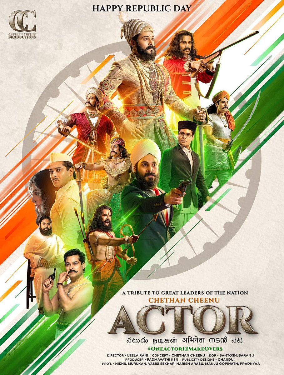 Saravanaspb's tweet photo. Actor @ChethanCheenu’s #OneActor12makeovers
Wishing everyone a #HappyRepublicday 🇮🇳
Tribute to the brave leaders of our glorious nation,We salute the work they did for this country. So that we can hold our heads high & be proud of our #India. #JaiHind #RepublicDay❤️
@onlynikil https://t.co/nG8bcwDgCy