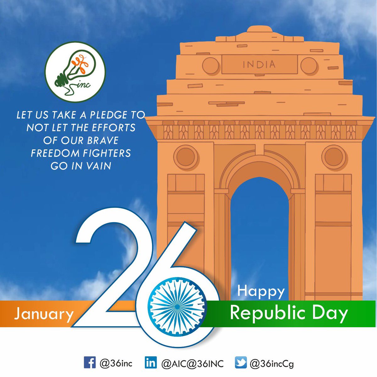 This Republic Day, Let’s take a pledge to not let the efforts of our brave freedom fighters go in vain.

<a href="/NITIAayog/">NITI Aayog</a> | <a href="/AIMtoInnovate/">Atal Innovation Mission Official</a> | <a href="/startupindia/">Startup India</a> | @MSH_MeitY | <a href="/CHiPSCgGov/">CHiPS</a> | <a href="/bhupeshbaghel/">Bhupesh Baghel</a> 

#RepublicDay #74 #VandeMatram #India #IdeasToInnovation #Startups