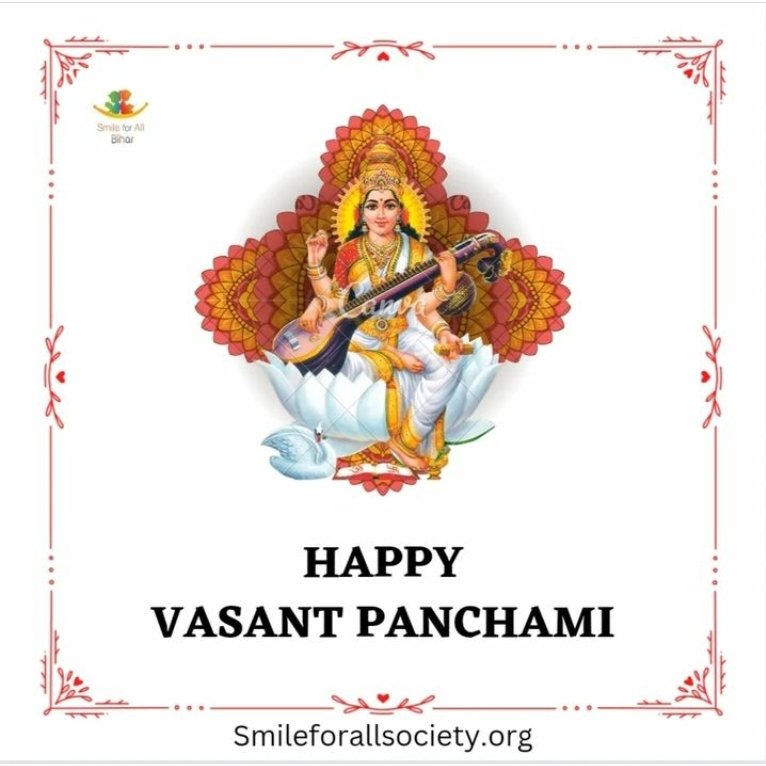 SFA_BIHAR's tweet photo. May The Occasion Of Vasant Panchami Bring The Wealth Of Knowledge To You, May You Be Blessed By Goddess Saraswati &amp; All Your Wishes Come True.
 HAPPY VASANT PANCHAMI. https://t.co/NGAm3FiBxG