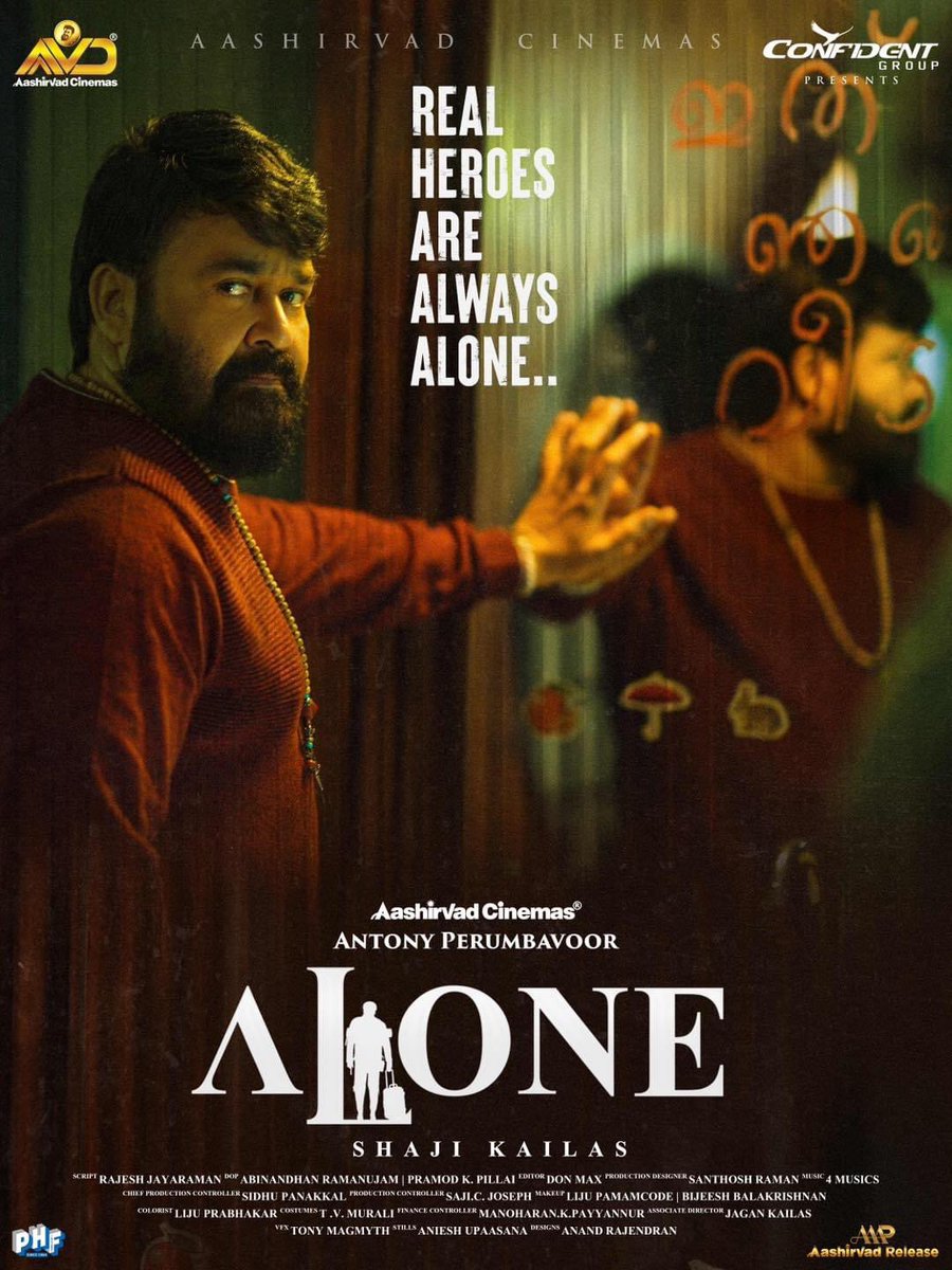 #Alone - #ShajiKailas Has Brought A Good Output With Single Character In A Single Location For 2Hrs. Engaging Throughout With Strong Performance From #Mohanlal. Story Gives Impact To The Audience Via The Phone Convos. Overall Its Surprisingly A Good Watch That Won’t Disappoint👍