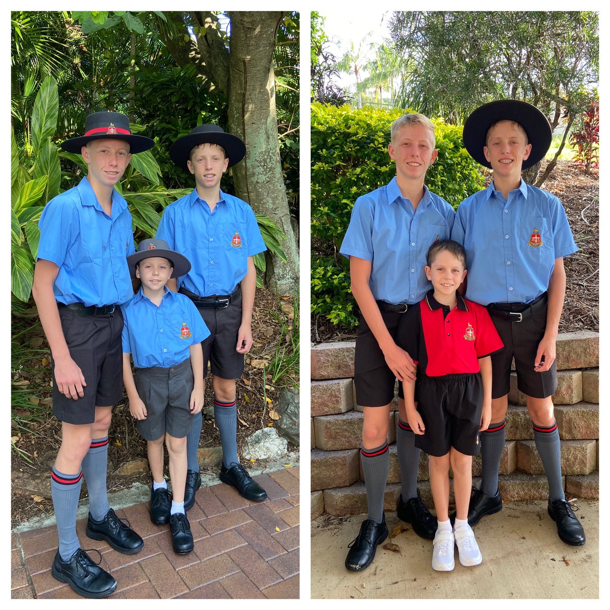 crowdofone96's tweet photo. First day of the school year… Year 11, Year 8 and Year 3 📚 Also… Em’s first track training session 🏃♂️ watchful big brothers are close by 🥰 #gsons #brothers https://t.co/6g2Bj8Fjds