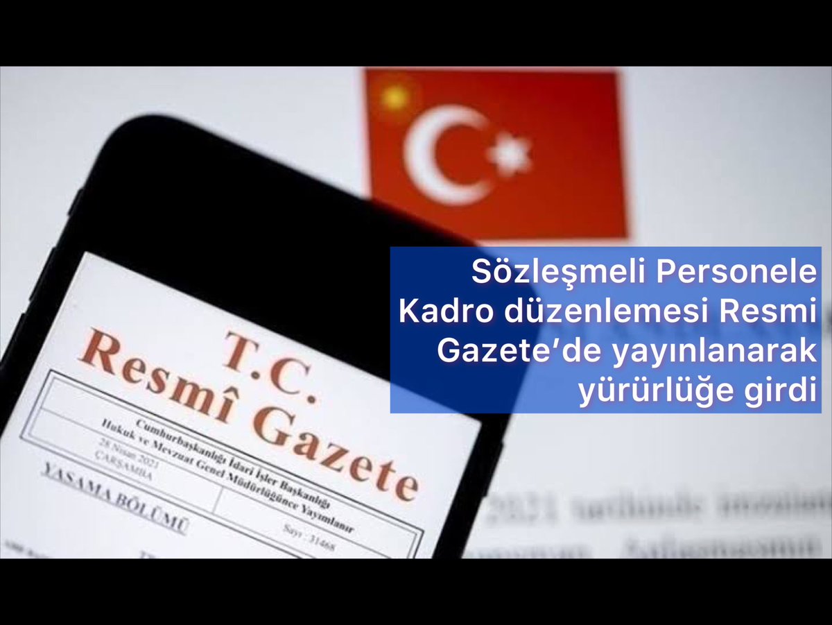 ssbsemihdurmus's tweet photo. ✅ Bir @MemurSenKonf / @SaglikSen kazanımı olan “SÖZLEŞMELİLERE KADRO” düzenlemesi Resmi Gazete’de yayınlanarak yürürlüğe girdi.
Hayırlı olsun…

↪️ https://t.co/TheJmt5P46 https://t.co/zob1kWAdO0