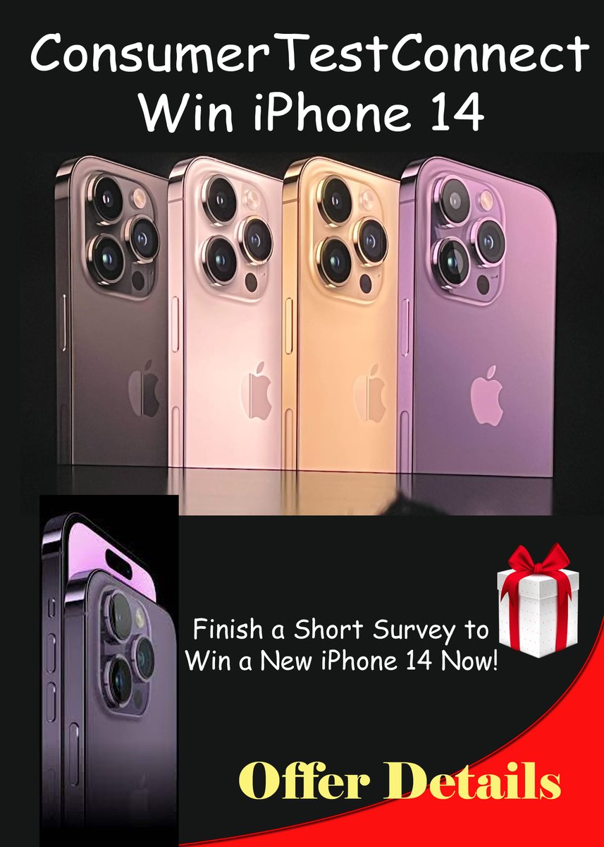 IsrafilComputer's tweet image. ConsumerTestConnect - Win iPhone 14
Finish a Short Survey to Win a New iPhone 14 Now!
sites.google.com/view/offer-iph…