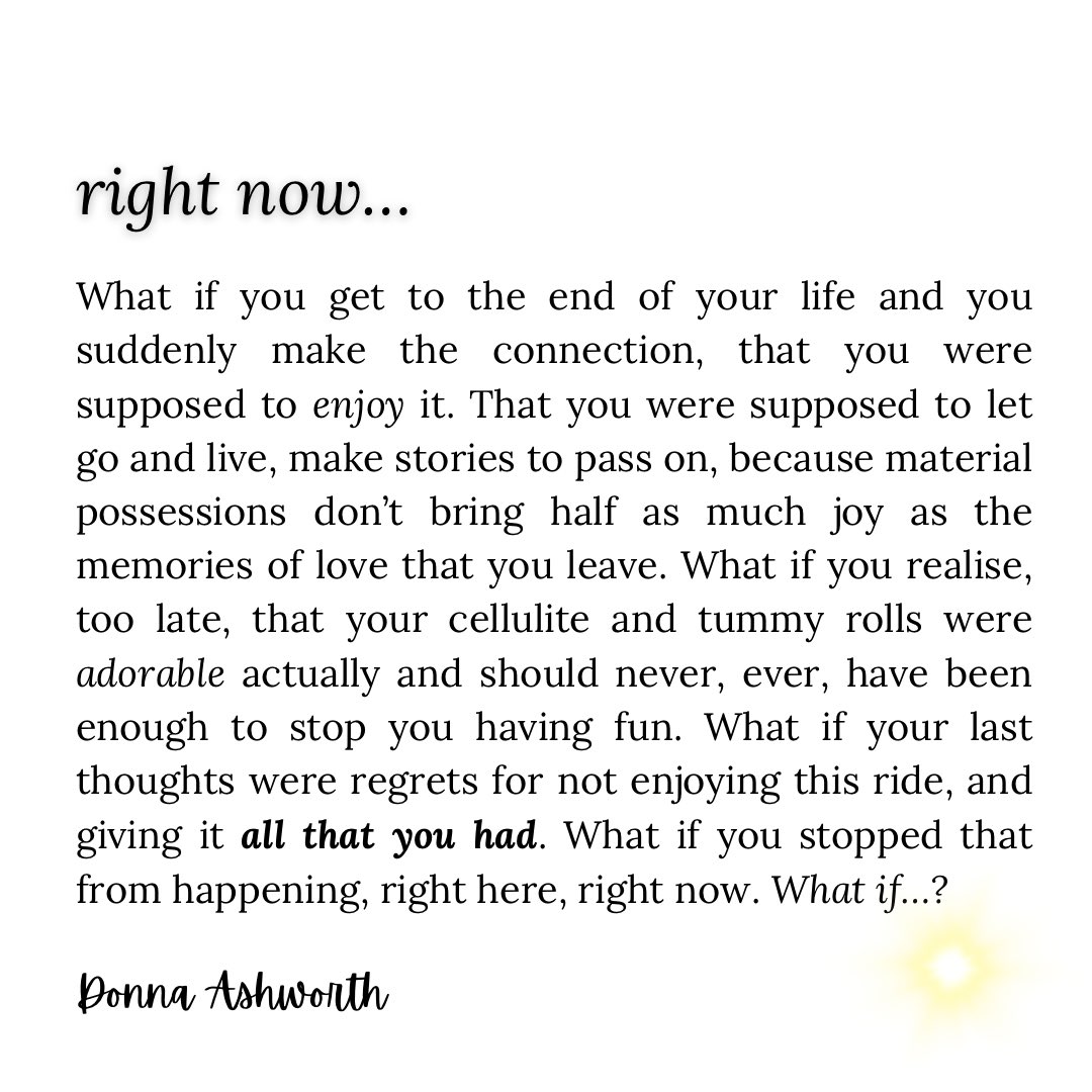 Donna Ashworth on X: You're not here to suffer, you're here to enjoy this  life we all get one chance at. Remind yourself whenever you can xxx  #thursdaymotivation #poetry #quotes t.coQhRnmwjiBV 
